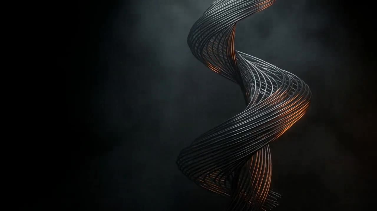 Bernsteinfarbene Helix, umgeben von Rauch